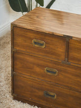 Load image into Gallery viewer, 7 Drawer Vintage Campaign Dresser Formica Top