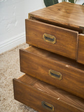 Load image into Gallery viewer, 7 Drawer Vintage Campaign Dresser Formica Top