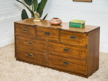 Load image into Gallery viewer, 7 Drawer Vintage Campaign Dresser Formica Top