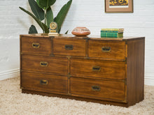 Load image into Gallery viewer, 7 Drawer Vintage Campaign Dresser Formica Top