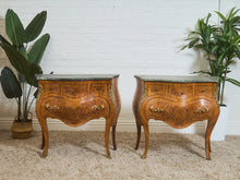 Load image into Gallery viewer, French Bombay Vintage Green Marble Top Nightstands