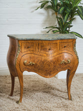 Load image into Gallery viewer, French Bombay Vintage Green Marble Top Nightstands