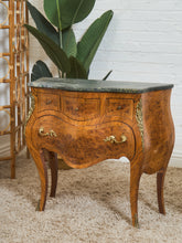 Load image into Gallery viewer, French Bombay Vintage Green Marble Top Nightstands