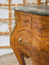 Load image into Gallery viewer, French Bombay Vintage Green Marble Top Nightstands