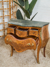 Load image into Gallery viewer, French Bombay Vintage Green Marble Top Nightstands