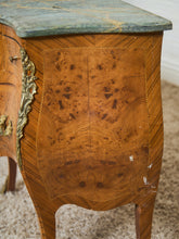 Load image into Gallery viewer, French Bombay Vintage Green Marble Top Nightstands