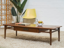 Load image into Gallery viewer, MCM Walnut Single Drawer Coffee Table