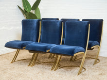 Load image into Gallery viewer, Mid-Century Basset Navy Blue Chairs Set of 6