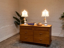 Load image into Gallery viewer, Pair of Whimsical Ceramic Bird Table Lamps with Pleated Shades