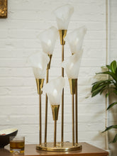 Load image into Gallery viewer, Vintage Hollywood Regency Lily Brass Table Lamp