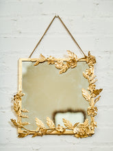Load image into Gallery viewer, Gilt Floral Mirror with Sculptural Botanical Wreath Frame