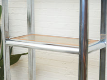 Load image into Gallery viewer, Milo Baughman Design Institute Tubular Chrome Caned Etagere Bookshelf Display