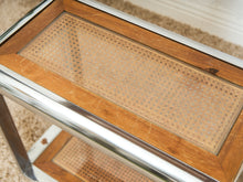 Load image into Gallery viewer, Milo Baughman Design Institute Tubular Chrome Caned Etagere Bookshelf Display