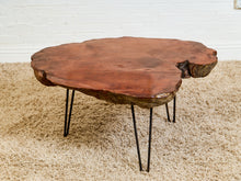 Load image into Gallery viewer, Organic Burl Slab Coffee Table with Hairpin Legs