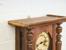 Load image into Gallery viewer, Antique Wall Clock Hamburg German Wood Case Top Bell Project Repair