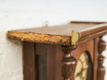 Load image into Gallery viewer, Antique Wall Clock Hamburg German Wood Case Top Bell Project Repair
