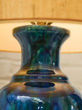Load image into Gallery viewer, Studio Pottery Glazed Blue Lamp
