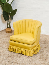 Load image into Gallery viewer, Vintage Channel-Back Slipper Chair in Goldenrod