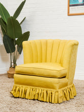 Load image into Gallery viewer, Vintage Channel-Back Slipper Chair in Goldenrod