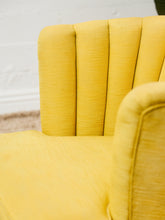 Load image into Gallery viewer, Vintage Channel-Back Slipper Chair in Goldenrod