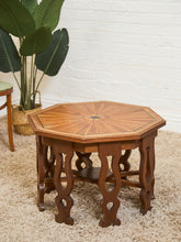 Load image into Gallery viewer, Sunburst Octagon Side Table with Sculpted Legs