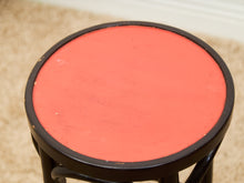 Load image into Gallery viewer, Rare set of 3 Black and Red Orange Thonet Stools
