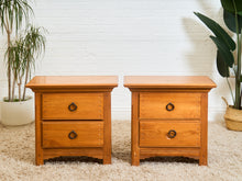 Load image into Gallery viewer, Pair of Western Style Solid Wood Nightstands with Ring Pulls