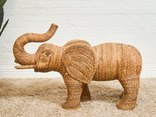 Load image into Gallery viewer, Large Twisted Rattan Elephant Sculpture