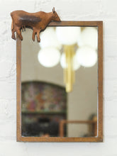 Load image into Gallery viewer, Rustic Western Mirror with Metal Bull Accent