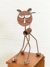 Load image into Gallery viewer, Folk Art Reclaimed Metal Cat Sculpture