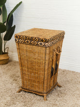 Load image into Gallery viewer, Vintage Woven Wicker Hamper with Handles