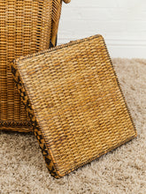 Load image into Gallery viewer, Vintage Woven Wicker Hamper with Handles