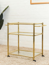 Load image into Gallery viewer, Gold Vintage Post Modern Bar Cart