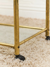 Load image into Gallery viewer, Gold Vintage Post Modern Bar Cart