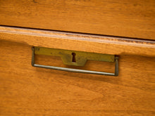 Load image into Gallery viewer, Blonde Pecan Mid-Century Modern Buffet with 3 drawers and Cabinet Storage