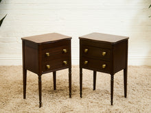 Load image into Gallery viewer, 1920’s Federal Cabinet End Tables Nightstands with Clever Bar Storage