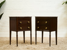 Load image into Gallery viewer, 1920’s Federal Cabinet End Tables Nightstands with Clever Bar Storage