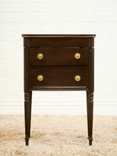 Load image into Gallery viewer, 1920’s Federal Cabinet End Tables Nightstands with Clever Bar Storage