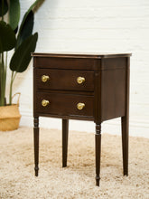 Load image into Gallery viewer, 1920’s Federal Cabinet End Tables Nightstands with Clever Bar Storage