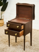 Load image into Gallery viewer, 1920’s Federal Cabinet End Tables Nightstands with Clever Bar Storage