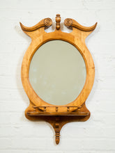 Load image into Gallery viewer, Circa 1940 Edwardian Style Carved Maple Round Hall Mirror