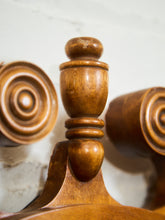 Load image into Gallery viewer, Circa 1940 Edwardian Style Carved Maple Round Hall Mirror
