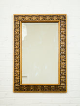 Load image into Gallery viewer, Mid-Century Hand-Carved Floral Wood Mirror, circa 1960s–1970s.