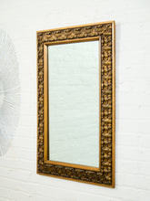 Load image into Gallery viewer, Mid-Century Hand-Carved Floral Wood Mirror, circa 1960s–1970s.