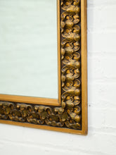 Load image into Gallery viewer, Mid-Century Hand-Carved Floral Wood Mirror, circa 1960s–1970s.