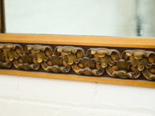 Load image into Gallery viewer, Mid-Century Hand-Carved Floral Wood Mirror, circa 1960s–1970s.