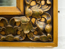 Load image into Gallery viewer, Mid-Century Hand-Carved Floral Wood Mirror, circa 1960s–1970s.