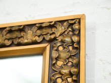 Load image into Gallery viewer, Mid-Century Hand-Carved Floral Wood Mirror, circa 1960s–1970s.