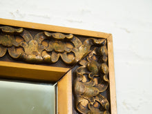 Load image into Gallery viewer, Mid-Century Hand-Carved Floral Wood Mirror, circa 1960s–1970s.
