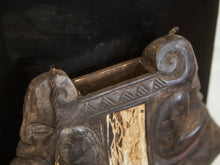 Load image into Gallery viewer, VINTAGE TORAJA SULAWESI INDONESIA CARVED WOOD & BUFFALO HORN BETEL NUT BOX